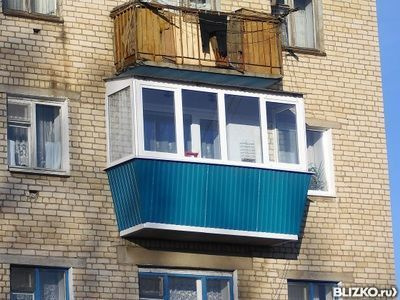 Остекление балкона 3м., обшивка проф-листом от компании вект.