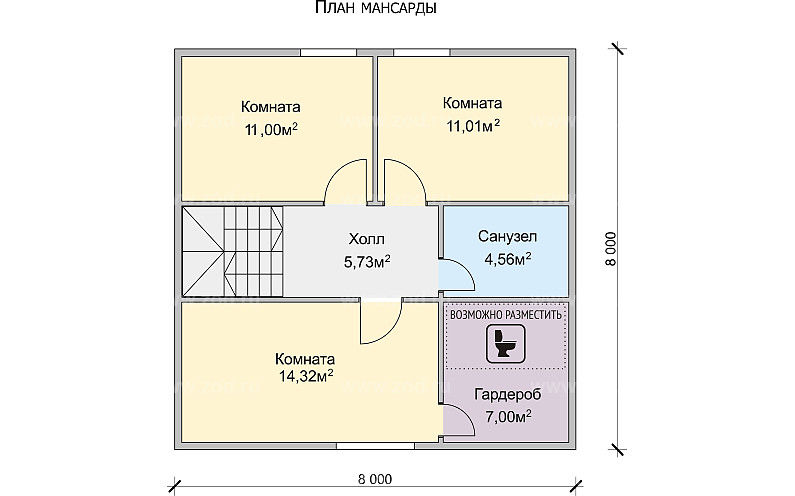 Проект каркасного дома 90 м кв