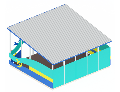 Теневой навес Морской мини 5480х5360х3100 по ц/ст 5000х4500