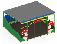 Теневой навес Полянка мини 5480х5360х3100 по ц/ст 5000х4500