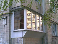 Остекление балкона Г-образ распаш балкон от плиты до плиты 1 стекло