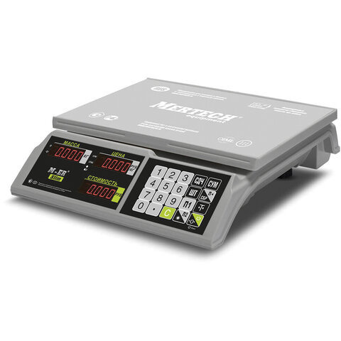 Весы торговые MERTECH M-ER 326-15.2 LED 005-15 кг дискретность 2 г платформа 325x230 мм без стойки 3042