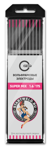 Вольфрамовый электрод SUPER MIX 1,6х175 (розовый) WE16175