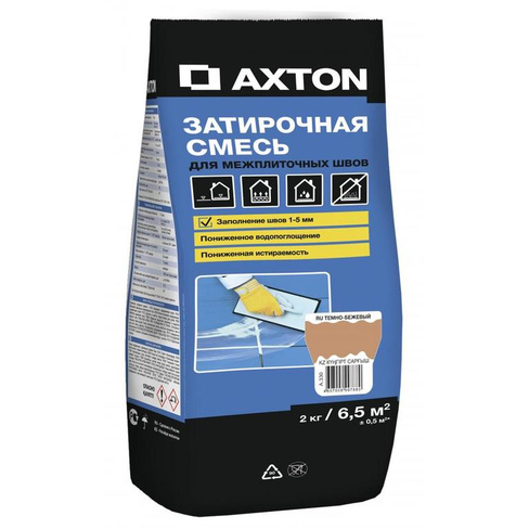 Затирка цементная Axton А.330 2 кг цвет тёмно-бежевый AXTON