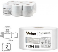 Бумага туалетная 170 м, VEIRO Professional (Система T2), комплект 12 шт., Comfort, 2-слойная, T204 VEIRO PROFESSIONAL