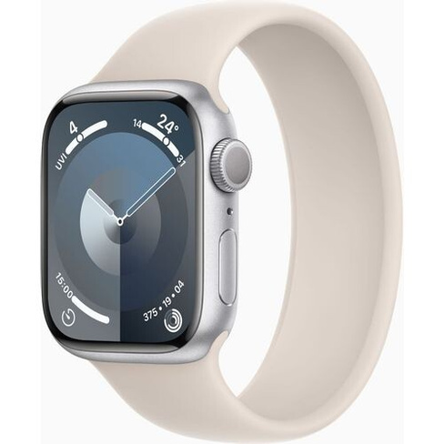 Смарт-часы Apple Watch Series 9 A2978, 41мм, белый/серебристый [mr9m3ll/a]