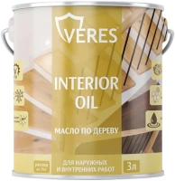 Масло по дереву для наружных и внутренних работ Veres Interior Oil 3 л бесцветная