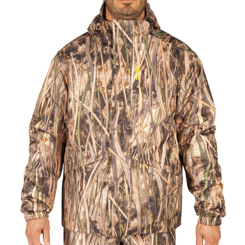 Охотничья куртка 100 теплых ветрозащитных камуфляжных тростей SOLOGNAC, красочный