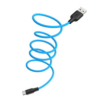 USB кабель шт.USB (A) - шт.Type-C "Hoco" X21 Plus (особо прочный, синий) 3A, 1м