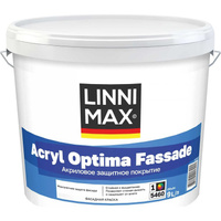 Краска водно-дисперсионная LINNIMAX Acryl Optima Fassade для наружных работ База 1 9 л 948105463