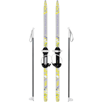 Лыжи подростковые Ski Race 130/100 универсальное крепление Цикл с палками серый Олимпик