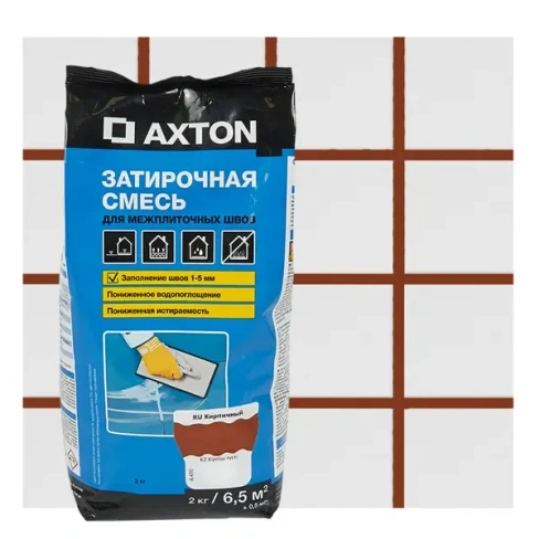 Затирка цементная Axton А430 цвет кирпичный 2 кг AXTON Затирочная смесь