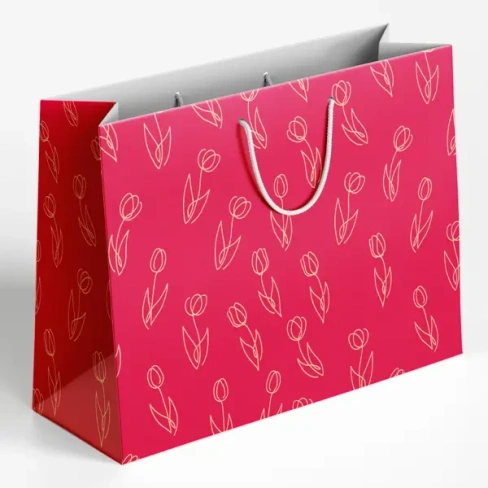 Пакет подарочный «Тюльпаны» 30x40 см цвет разноцветный СИМФОНИЯ Подарочный пакет бумажный