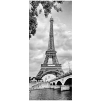 Самоклеящиеся фотообои "Париж, Эйфелева башня ретро", размер: 90x210 см, эффект: черно-белый, отраженный ФотоОбои.РФ