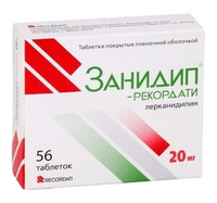 Занидип-Рекордати Таблетки 20 мг 56 шт Русфик