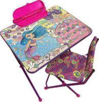 Комплект детской мебели Русалочка на фиолетовом (стол с пеналом, мягкий стул) Galaxy