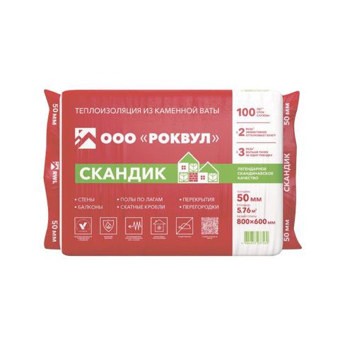 Утеплитель Rockwool Лайт Баттс Скандик 150х600х1200 3,6 м2