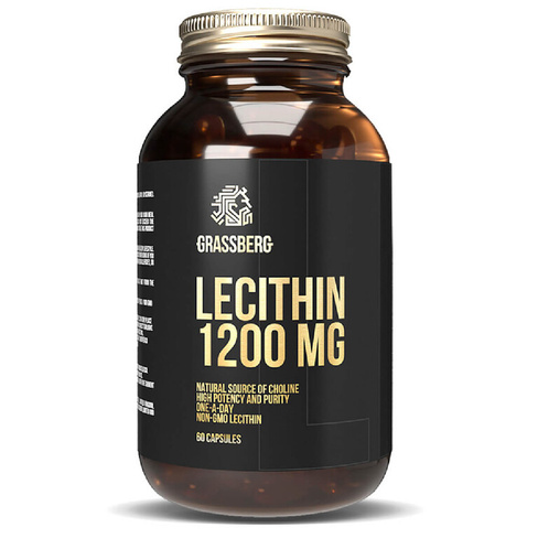 Лецитин, 1200 мг, 60 капсул, GRASSBERG Grassberg