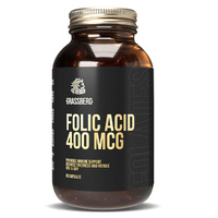 Фолиевая кислота, 400 мг, 60 капсул, GRASSBERG Grassberg