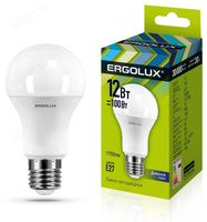 Лампа светодиодная LED E27 A60 12W 6K Ergolux