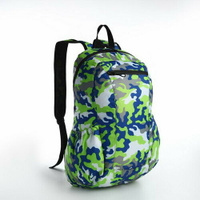 Рюкзак водонепроницаемый на молнии, 3 кармана, цвет зелёный Сима-лэнд