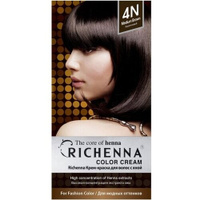 Richenna Крем-краска для волос с хной, 4N brown, 120 мл