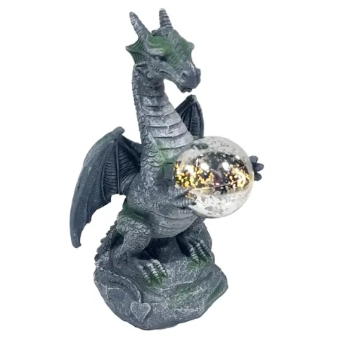 Фигура садовая Дракон с шаром полирезин 25.5x11.5 см Без бренда