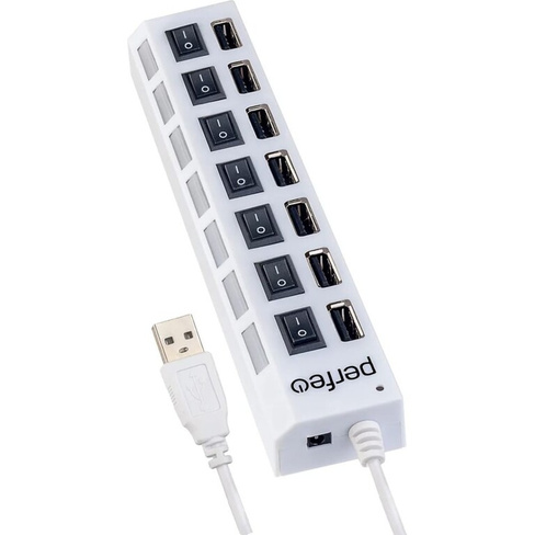 Usb-хаб Perfeo USB-HUB 7 Port, (PF-H033 White) белый
