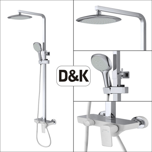 Душевая система для ванны и душа DK Berlin.Steinbeis (DA1433716A02) белая-хром