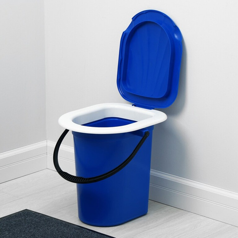 Ведро-туалет, h = 38 см, 18 л, съемный стульчак, синее No brand