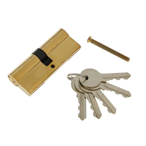 Цилиндровый механизм, 80 мм, английский ключ, 5 ключей, цвет золото TUNDRA