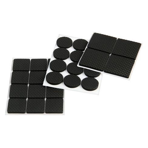 Набор накладок мебельных, полимерныхх, 28 шт., 2,5х2,5; d=2,5; 3,8х3,8, цвет черный TUNDRA
