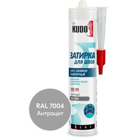 Герметик-затирка для швов KUDO HOME силиконовый санитарный, антрацит RAL 7004 KSK-165