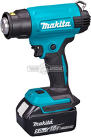 Makita Фен строительный аккумуляторный Makita DHG181RT1J с АКБ 5 А/ч и ЗУ (PRC, LXT 18V, 120-200 л/мин, 550°C, кейс MakP