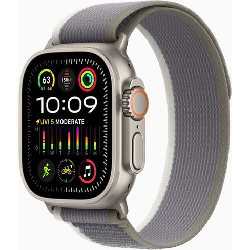 Смарт-часы Apple Watch Ultra 2 A2986, 49мм, зеленый/серый/титан [mrf43lw/a]