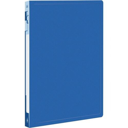 Папка с зажимом Бюрократ -PZ05CBLUE, A4, пластик, 0.5мм, торцевая наклейка, синий 44 шт./кор.