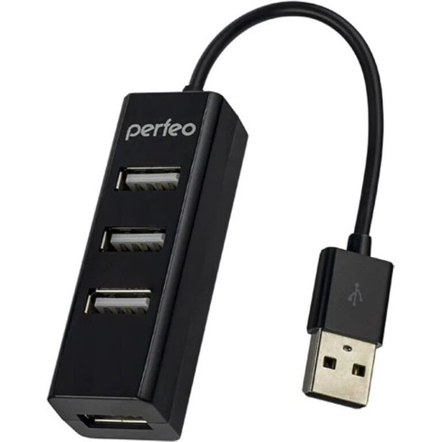 Usb-хаб Perfeo USB-HUB 4 Port, (PF-HYD-6010H Black) чёрный