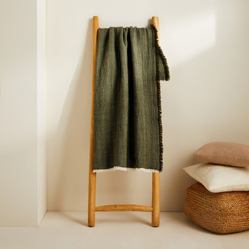 Декоративное одеяло Naim из хлопка и шерсти. El Corte Inglés, зеленый
