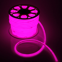 Гибкий неон luazon lighting 16 мм круглый, ip65, 50 м, smd2835, 120 led/м, 220 в, свечение розовое Luazon Lighting