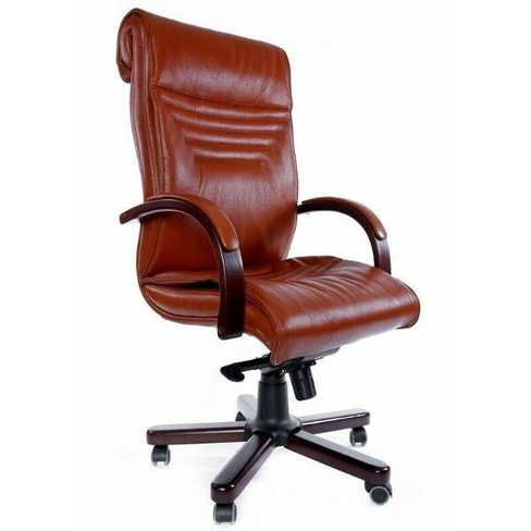 Кресло Евростиль Vip EX, натуральная кожа, коричневое (EX6030)