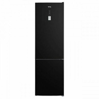 Холодильник Korting KNFC 62370 N, двухкамерный, черный, объем 351 л, система No Frost, сенсорная панель управление, LED