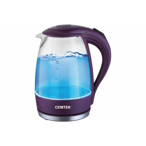 Чайник CENTEK CT-0042 фиолетовый 1.8л, 2200Вт, стекло, внутр. LED подсветка, кнопка