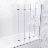 Шторка на ванну Radomir Смайл складная 116х140 хром стекло прозрачное