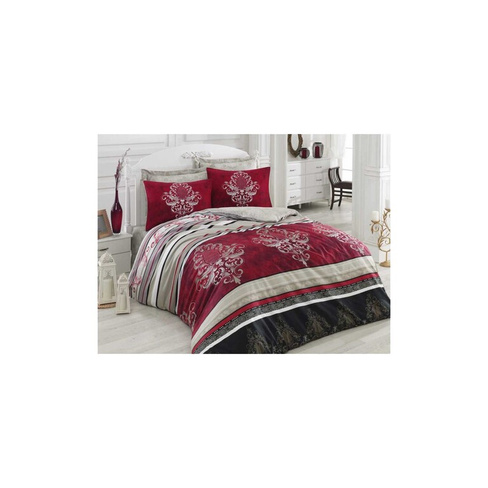 Комплект постельного белья Хлопковая коробочка, комплект королевских атласных пододеяльников Azra, бордовый, красный, дв