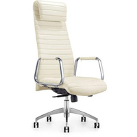 Кресло руководителя Easy Chair Easy Chair 528 ML обивка: натуральная кожа, цвет: белый/алюминий