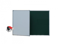 Доска комбинированная магнитная boardSYS BOARDSYS EcoBoard 100x225 см двухэлементная левая алюм. профиль, белая/зеленая
