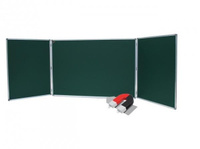 Доска школьная трехэлементная boardSYS BOARDSYS 75х200 магнитно-меловая, алюминиевая рама