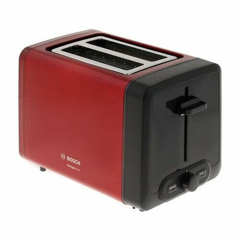 Тостер Bosch TAT4P424, 970 Вт, 6 режимов прожарки, 2 тоста, красно-чёрный BOSCH