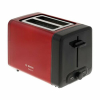 Тостер Bosch TAT4P424, 970 Вт, 6 режимов прожарки, 2 тоста, красно-чёрный BOSCH