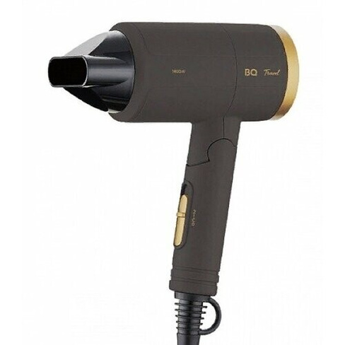 Фен для волос БиКью Travel Collection HD1212М с защитой от перегрева коричневый 2 температурных режима 2 мощности 1 наса